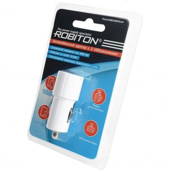 Адаптер/блок питания автомобильный ROBITON TwinUSB2400/AUTO